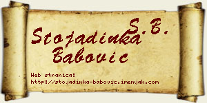 Stojadinka Babović vizit kartica